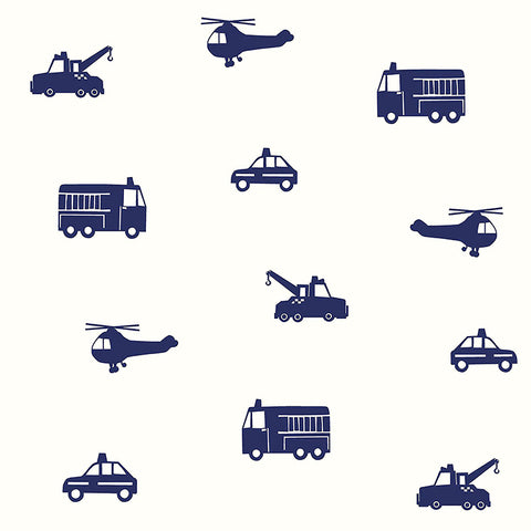 4060-137321 Briony Navy Vehicles Wallpaper