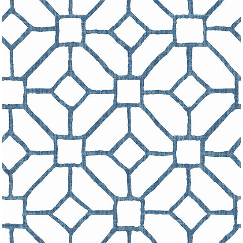 4120-26828 Addis Blue Trellis Wallpaper