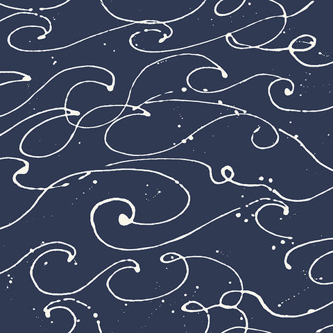4071-71004 Kuroshio Navy Ocean Wave Wallpaper