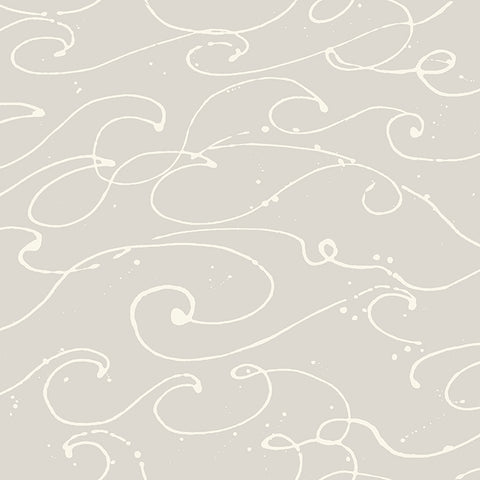 4071-71007 Kuroshio Taupe Ocean Wave Wallpaper