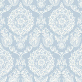 4071-71019 Helm Damask Light Blue Floral Medallion Wallpaper