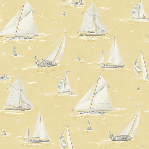 4071-71033 Leeward Yellow Sailboat Wallpaper