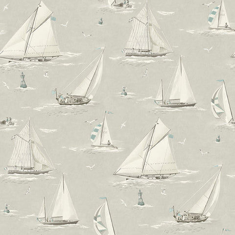 4071-71036 Leeward Light Grey Sailboat Wallpaper