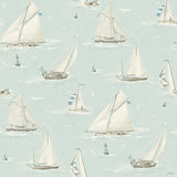 4071-71037 Leeward Aqua Sailboat Wallpaper