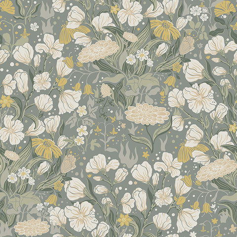 4143-22014 Hava Moss Meadow Flowers Wallpaper