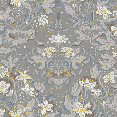 4143-22018 Lisa Stone Floral Damask Wallpaper