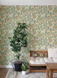 4143-22026 Kort Green Fruit and Floral Wallpaper