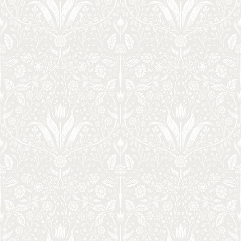 4143-34007 Mara Light Grey Tulip Ogee Wallpaper