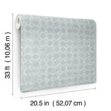 3125-72305 Button Block Blue Geometric Wallpaper