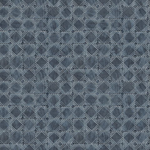 3125-72306 Button Block Navy Geometric Wallpaper