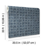 3125-72306 Button Block Navy Geometric Wallpaper