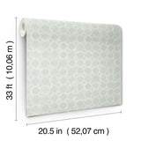3125-72308 Button Block Aqua Geometric Wallpaper