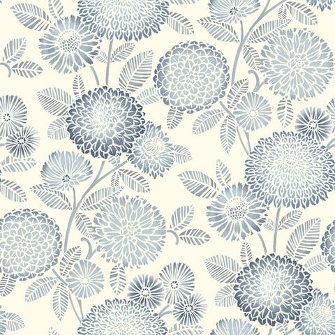 3125-72328 Zalipie Blue Floral Trail Wallpaper