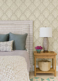 3125-72339 Mimir Dove Quilted Damask Wallpaper