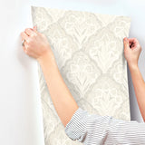 3125-72339 Mimir Dove Quilted Damask Wallpaper