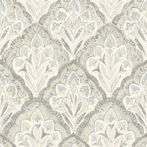 3125-72340 Mimir Grey Quilted Damask Wallpaper