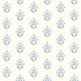 3125-72347 Kova Blue Floral Crest Wallpaper
