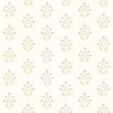 3125-72348 Kova Yellow Floral Crest Wallpaper