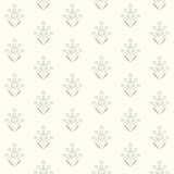 3125-72350 Kova Light Blue Floral Crest Wallpaper