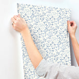 3125-72352 Tarragon Blue Dainty Meadow Wallpaper