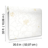 4122-27007 Gardena White Embroidered Floral Wallpap