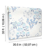 4122-27017 Cultivate Blue Springtime Blooms Wallpaper