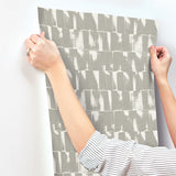 4122-27022 Bancroft Gray Artistic Stripe Wallpaper