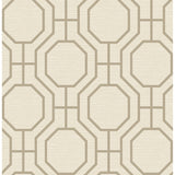 4122-27046 Manor Taupe Geometric Trellis Wallpaper