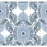 4122-72401 Villa Blue Embellished Ogee Wallpaper