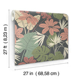 4122-72410 Medellin Black Rainforest Floor Wallpaper