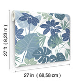 4122-72411 Medellin Blue Rainforest Floor Wallpaper