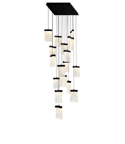 1587P24-17-101 Lava Integrated LED Black Chandelier