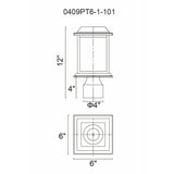 0409PT6-1-101 Blackbridge 1 Light Outdoor Black Lantern Head