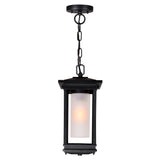 0412P7-1-101 Granville 1 Light Black Outdoor Hanging Light