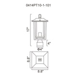 0414PT10-1-101 Winfield 1 Light Black Outdoor Lantern Head