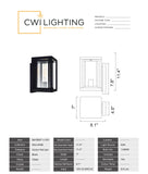 0415W7-1-101 Mulvane 1 Light Black Outdoor Wall Light