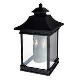 0416W9-A-2-101 Cleveland 2 Light Black Outdoor Wall Light