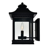 0416W9-A-2-101 Cleveland 2 Light Black Outdoor Wall Light