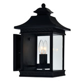 0416W9-A-2-101 Cleveland 2 Light Black Outdoor Wall Light