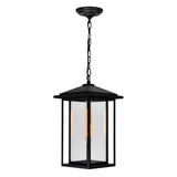 0417P9-1-101 Crawford 1 Light Black Outdoor Hanging Light