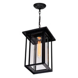 0417P9-1-101 Crawford 1 Light Black Outdoor Hanging Light