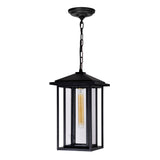 0417P9-1-101 Crawford 1 Light Black Outdoor Hanging Light