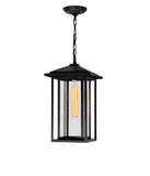 0417P9-1-101 Crawford 1 Light Black Outdoor Hanging Light