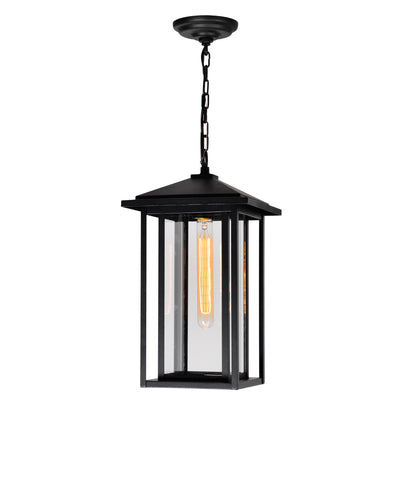 0417P9-1-101 Crawford 1 Light Black Outdoor Hanging Light