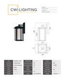 0417W11-1-101 Crawford 1 Light Black Outdoor Wall Light