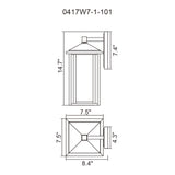 0417W7-1-101 Crawford 1 Light Black Outdoor Wall Light1