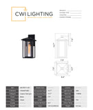 0417W7-1-101 Crawford 1 Light Black Outdoor Wall Light1