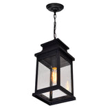 0418P7L-1 Milford 1 Light Outdoor Black Pendant