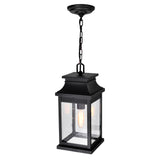 0418P7S-1 Milford 1 Light Outdoor Black Pendant