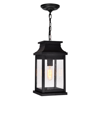 0418P7S-1 Milford 1 Light Outdoor Black Pendant